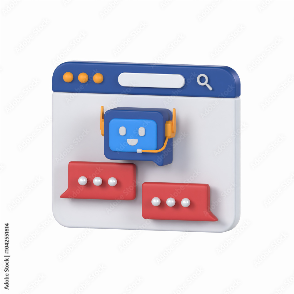Poster technology ai 3d icon artificial intelligence model with transparent background