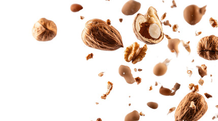 Isolated coffee beans on a white background
