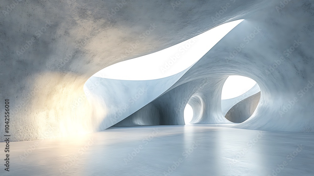 Poster abstract concrete structure with light