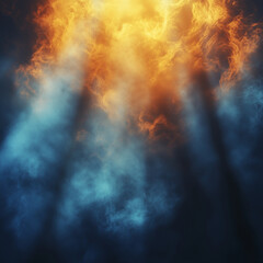 Abstract fire and clouds background