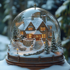 Christmas winter snow globe