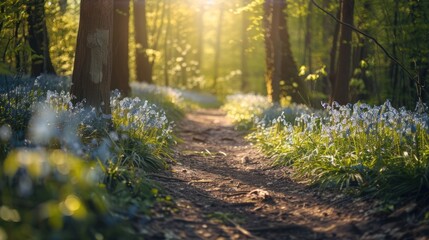 Obraz premium Sunlit Forest Path