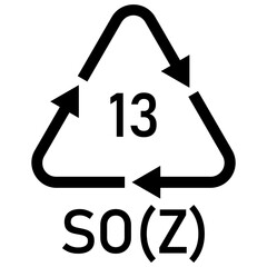 Illustration batteries recycling codes SO(Z) 13. Silver-oxide battery