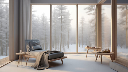 A corner of a living room in the winter for Zoom background backdrop wallpaper interior design
