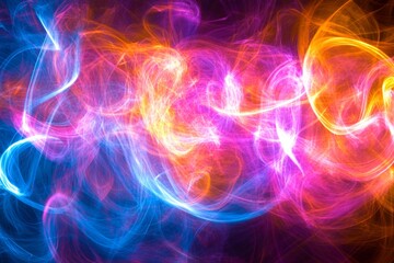 Naklejka premium Abstract background with colorful swirling lights and vibrant colors, perfect for futuristic designs.