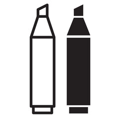 白いペンと黒いペンのイラスト