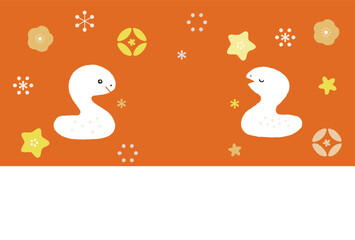 巳年年賀状　おしゃれでかわいいヘビ年年賀状