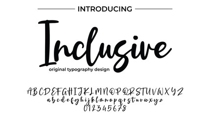 Inclusive Font Stylish brush painted an uppercase vector letters, alphabet, typeface