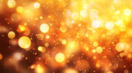 A shimmering abstract background of golden and orange circles, evoking warmth and festivity, perfect for celebrations or artistic projects.