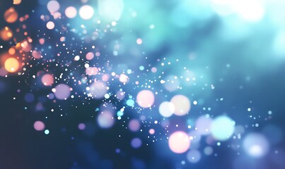 A mesmerizing blur of shimmering light particles in shades of blue and purple, creating an ethereal and dreamy atmosphere.
