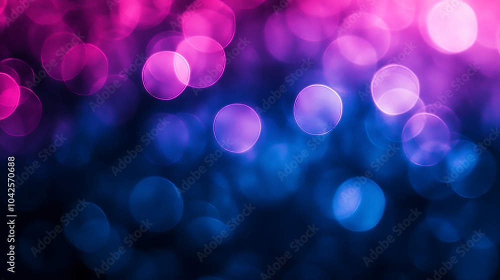 Poster a vibrant, blurred design featuring bokeh lights in shades of pink and blue, creating a dreamy and c