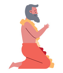 hindu man praying in festival kumbh mela