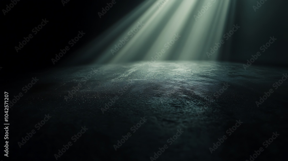Aufkleber an ethereal scene with soft, dramatic light beams illuminating a dark surface, creating a serene and