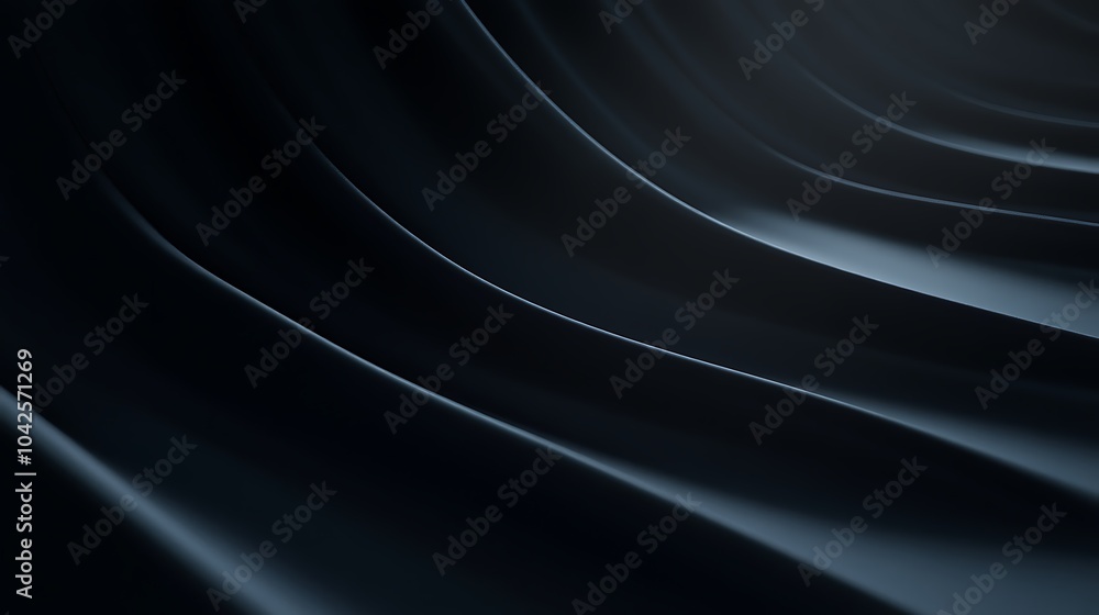 Poster a smooth, flowing abstract design featuring dark waves and subtle highlights.