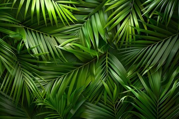 A close up of a bunch of palm leaves