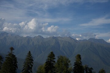 clouds over the mountains
