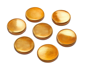 goold coins on transparent background