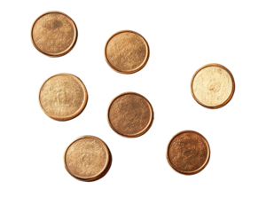 goold coins on transparent background