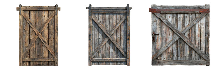 PNG Rustic Wooden Doors with Vintage Charm isolated on transparent background