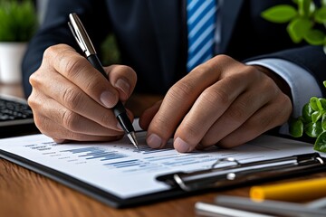 A consultant presenting a business performance report, highlighting key achievements and areas for improvement