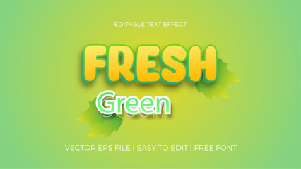 Fresh Green text effect with 3d style