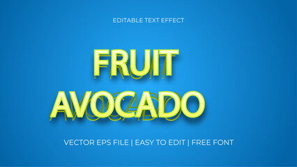 Fruit avocado editable text effect suitable for beverage products