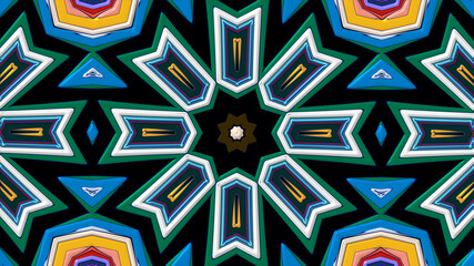 Colorful symmetrical abstract kaleidoscope background pattern for summer 
