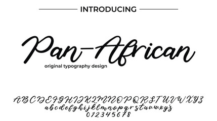 Pan-African Font Stylish brush painted an uppercase vector letters, alphabet, typeface