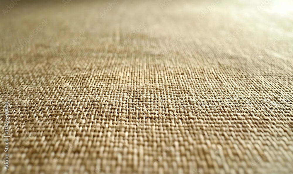 Poster a close-up view of textured fabric displaying a natural, woven appearance in soft, neutral tones.