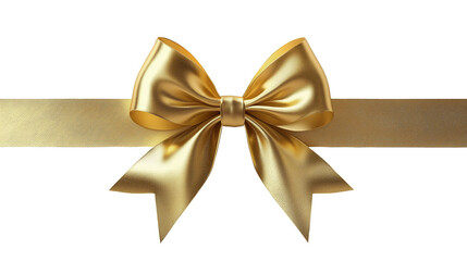 Fototapeta premium Golden present bow on transparent background 