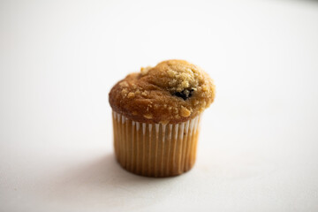 blueberry mini muffin on white background