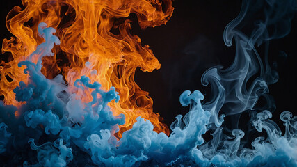 Abstract Fire and Ice Concept Background: A Stunning Visual Representation of Contrasting Elements for Creative Projects