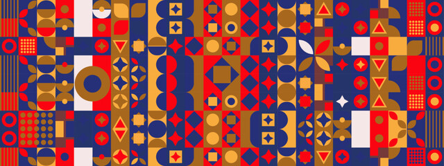 Blue and brown design geometric background