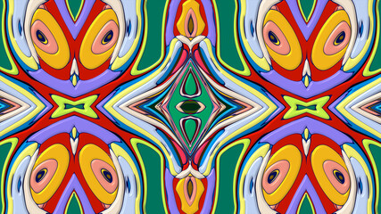 Colorful symmetrical abstract kaleidoscope background pattern for summer 
