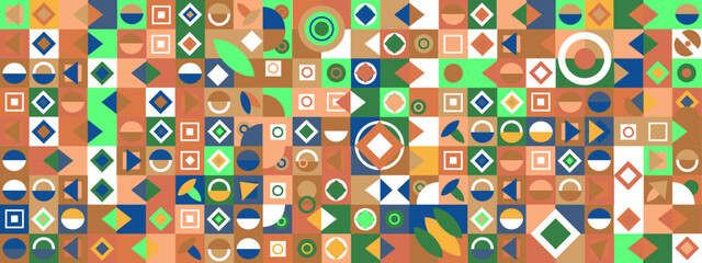 Vibrant Geometric Patterns in Green Colors