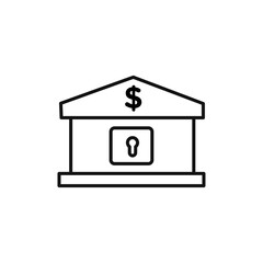 Bank icon Flat art illustration in outline