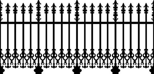 Victorian iron fence silhouette