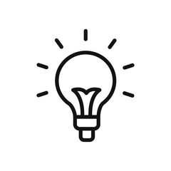 Bulb icon Flat art illustration in outline