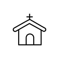 Church icon Flat art illustration in outline