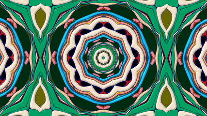 Colorful symmetrical abstract kaleidoscope background pattern for summer 
