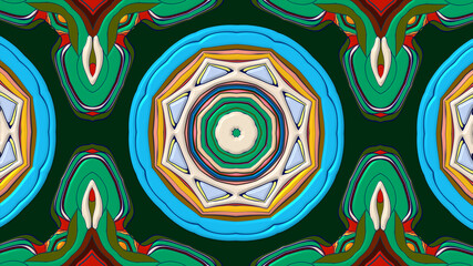 Colorful symmetrical abstract kaleidoscope background pattern for summer 
