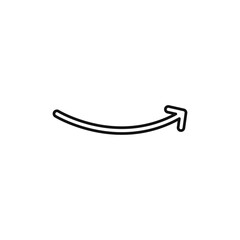 Curved arrow icon Flat art illustration in outline
