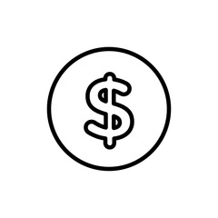 Obraz premium Dollar icon Flat art illustration in outline