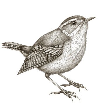 brown wren bird drawing clip art preview