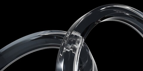 Transparent Glass Morphing Abstract Minimalist 3D Illustration