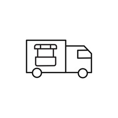 Food truck icon Flat art illustration in outline