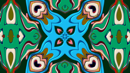 Colorful symmetrical abstract kaleidoscope background pattern for summer 
