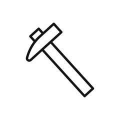 Hammer icon Flat art illustration in outline