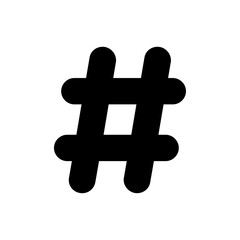 Hashtag icon Flat art illustration in outline