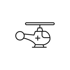 Helicopter icon Flat art illustration in outline